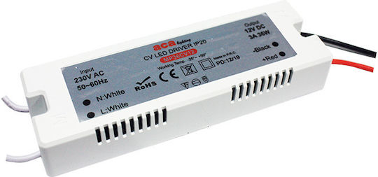 Aca Dimmable Τροφοδοτικό LED IP20 Ισχύος 36W με Τάση Εξόδου 12V