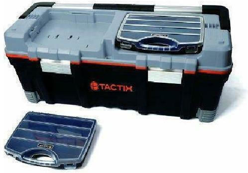 Tactix Hand Tool Case Plastic with Tobacco Case Dimensions: W66xD30xH28cm