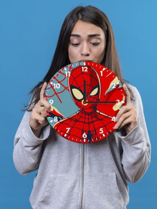 Koupakoupa Kinder Wanduhr Spiderman Kid Hölzernes 20εκ.