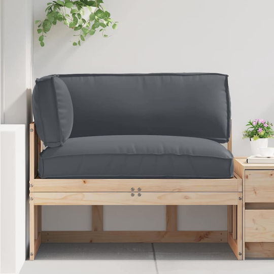 vidaXL Възглавница за Пейка от Палети Въглени 3бр 80x120см. 3329089