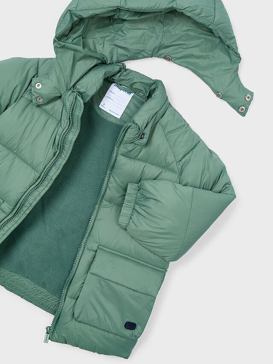 Kids' Quilted Jacket with Hood Green