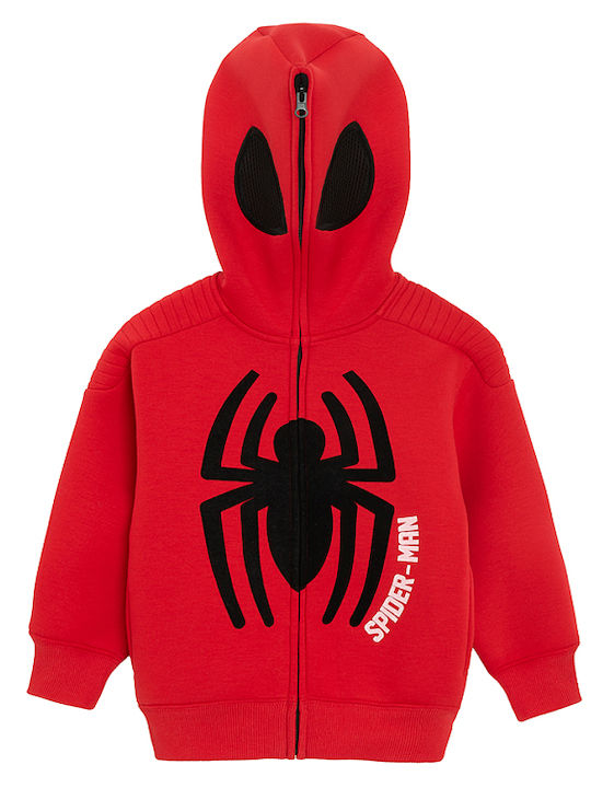 Kinder-Sweatshirt Strickjacke mit Kapuze Rote Spiderman