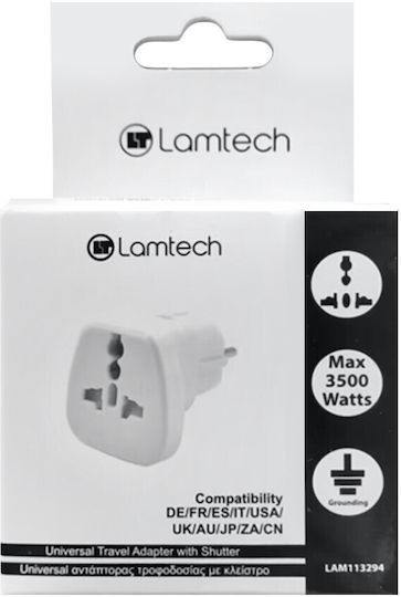 Lamtech Αντάπτορας Πρίζας από Universal σε Ελλάδας