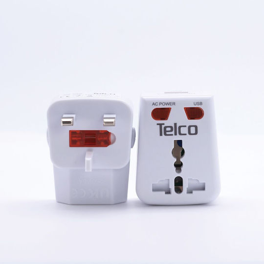 Telco Adaptor Priză Universal cu 1 Port USB Universal