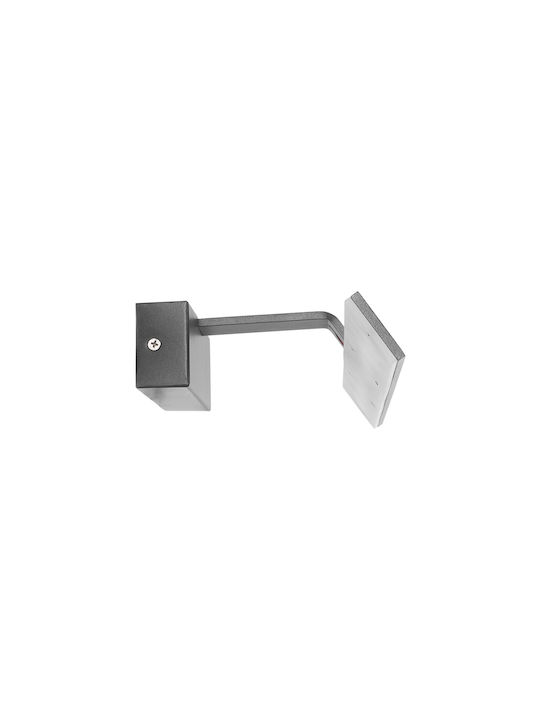 GloboStar Mirror Modern Wall Lamp with Integrated LED and Natural White Light Grey 42x5x15cm