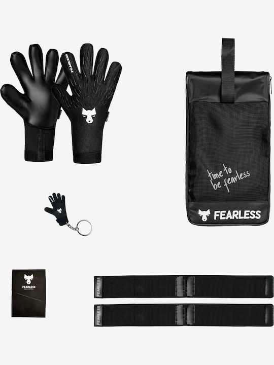 Fearless Goalkeepers Wolf Pro Adults & Kids Goalkeeper Gloves Black Onyx Black