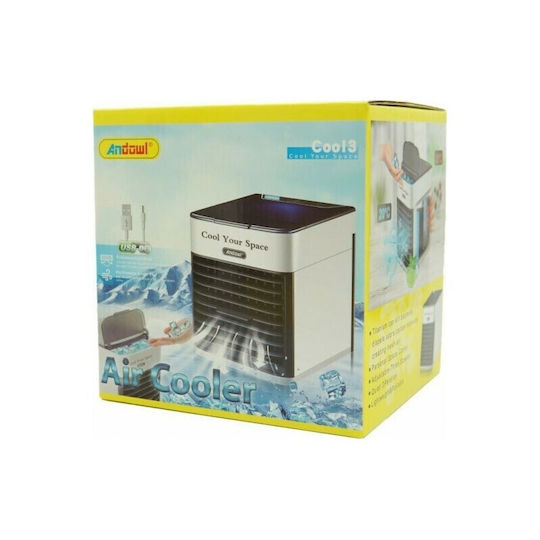 Andowl Q-cool6 Ανεμιστηράκι USB με Νερό και Φωτισμό 10W Λευκό