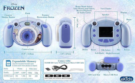 eKids Frozen FR-535 Kinderkamera 2MP Blau