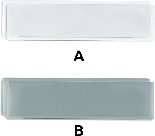 Autoline Car License Plate Glass Protectors Front - Back Plastic 52 x 12cm Transparent 2pcs