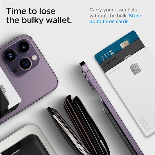 Spigen MagSafe Θήκη Καρτών Valentinus Wallet σε Μαύρο χρώμα