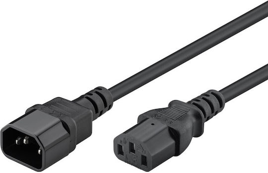 Powertech IEC C13 - IEC C14 Кабел 1м Черен (CAB-P039)