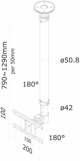 Newstar FPMA-C100SILVER Οροφής έως 30" και 12kg