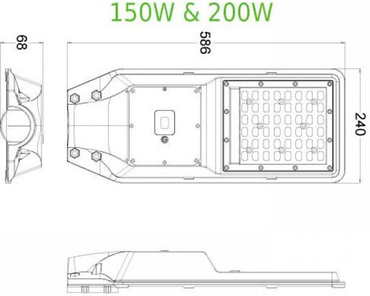 Aca Straßen-Solarleuchte 150W 2400lm mit Natürliches Weiß Licht 4000K IP65
