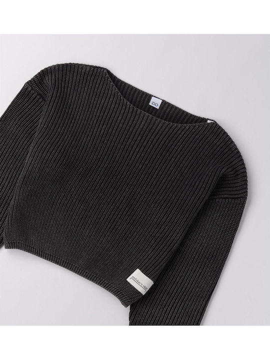 Παιδικό Crop Top Μακρυμάνικο Black