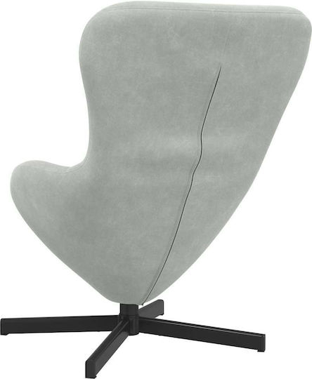 Πολυθρόνα Massage Περιστρεφόμενη Βελούδινη Light Grey 63x73x90cm
