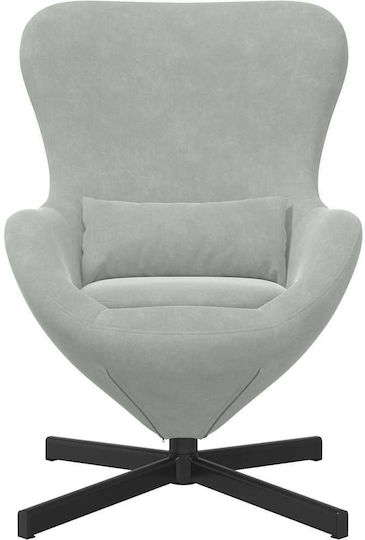 Πολυθρόνα Massage Περιστρεφόμενη Βελούδινη Light Grey 63x73x90cm