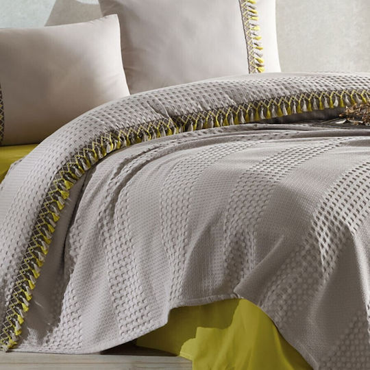 Clasy Home Κουβερλί Σετ Υπέρδιπλο Beige, Mustard 220x240cm 4τμχ