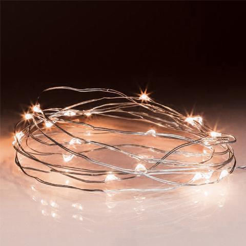 30 Lights LED 3m. Warm White Battery in String 1pcs