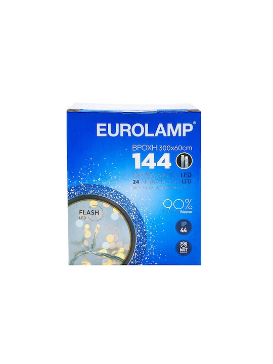 144 Lights LED 3m. x 60cm Warm White type Rain 1pcs