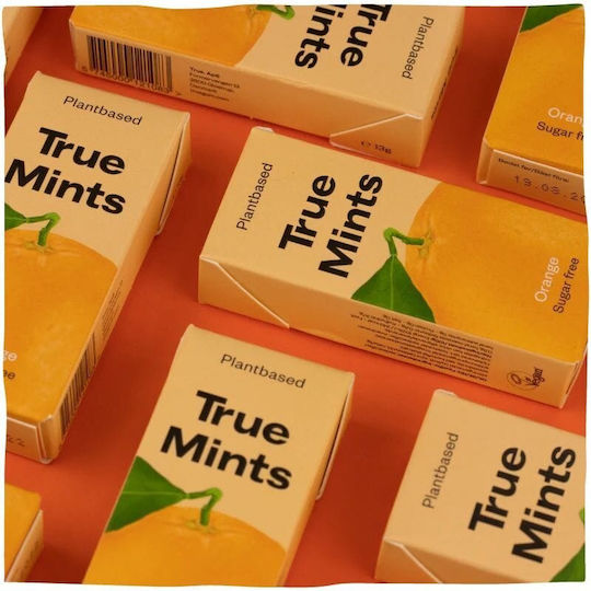 True Gum Καραμέλες με Γεύση Πορτοκάλι Χωρίς Προσθήκη Ζάχαρης 13gr