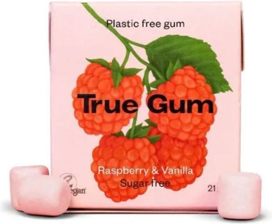 True Gum Τσίχλες με Γεύση Raspberry & Vanilla Χωρίς Προσθήκη Ζάχαρης 21gr