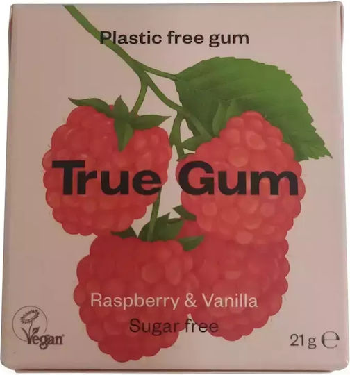 True Gum Τσίχλες με Γεύση Raspberry & Vanilla Χωρίς Προσθήκη Ζάχαρης 21gr