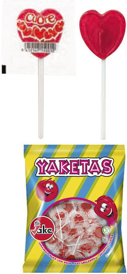 Jake 100 Lollipops Heart with Flavor Cherry Gluten Free 1pcs 8.5gr