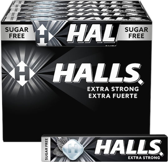 Halls Καραμέλες με Γεύση Extra Strong Χωρίς Προσθήκη Ζάχαρης 20τμχ 32gr
