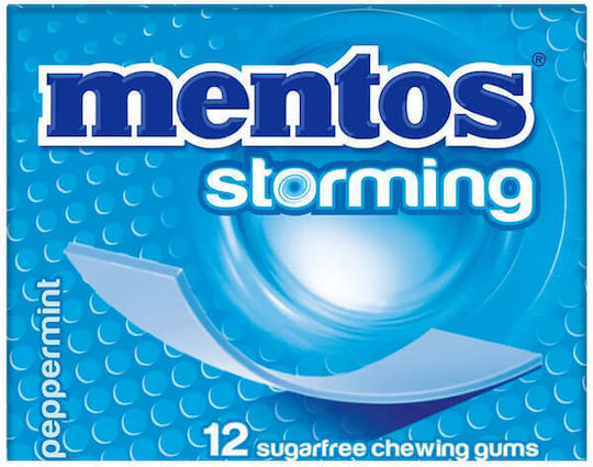 Mentos 12 Chewing gum Storming with Μέντα Flavour Sugar Free 12pcs 33gr