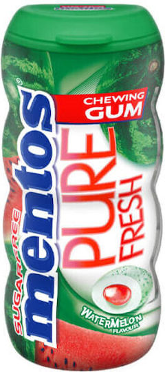Mentos Τσίχλες Pure Fresh με Γεύση Καρπούζι Χωρίς Προσθήκη Ζάχαρης 12τμχ 28gr