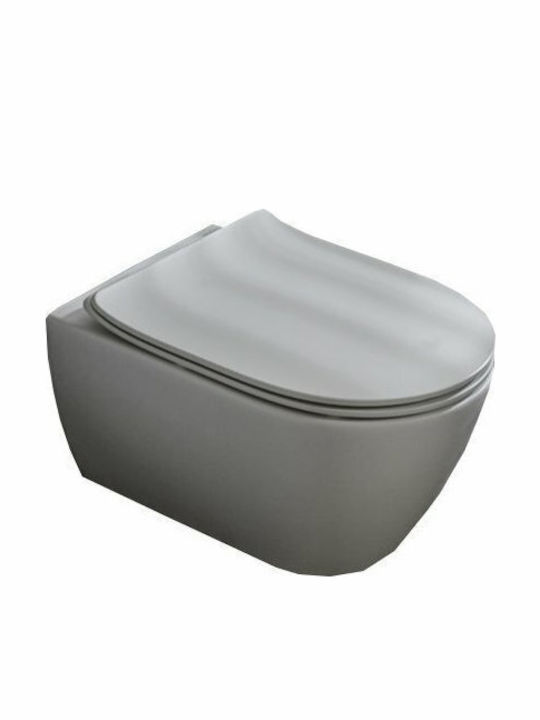 Scarabeo Moon Wandhängende Toilette Randlos mit Schlank Deckel Sanftes Schließen Weiß Matt