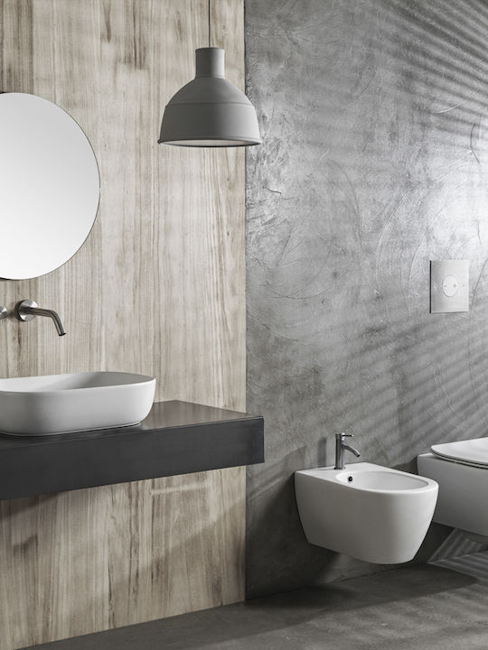 Scarabeo Moon Wandhängende Toilette Randlos mit Schlank Deckel Sanftes Schließen Weiß Matt