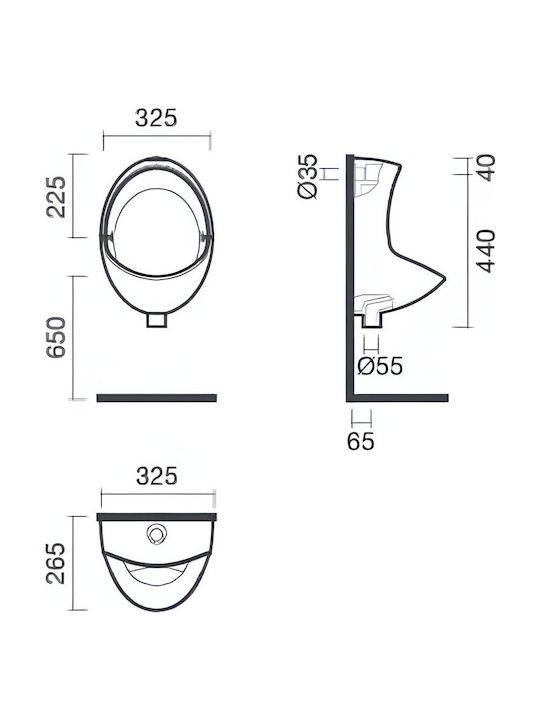 Sanitana Pik Urinal Weiß