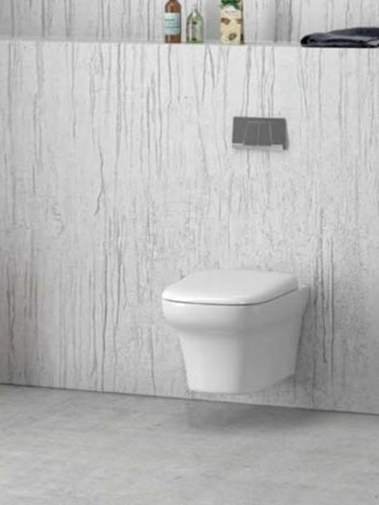 Karag Grace Wall-Mounted Toilet that Includes Soft Close Cover White