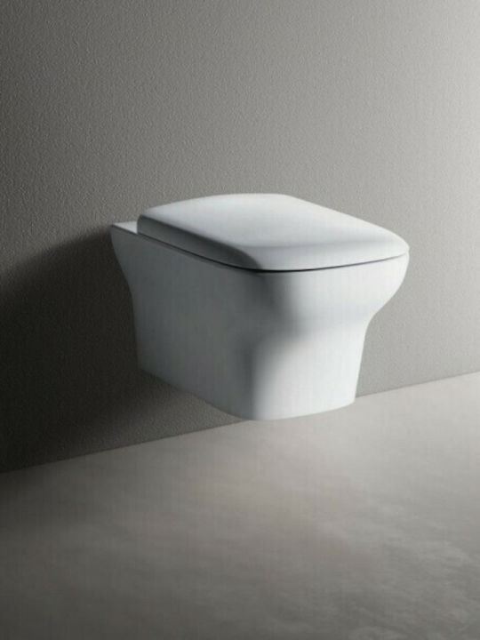 Karag Grace Wall-Mounted Toilet that Includes Soft Close Cover White