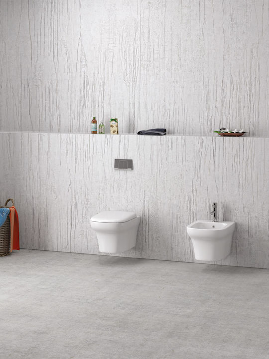 Karag Grace Wall-Mounted Toilet that Includes Soft Close Cover White