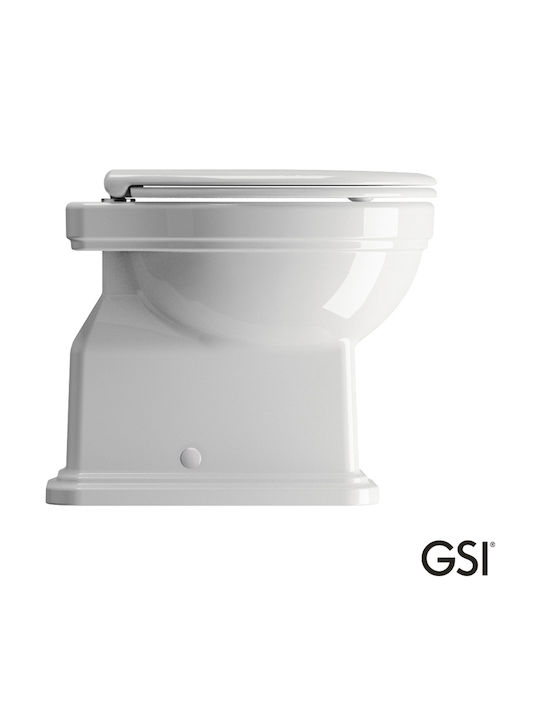 GSI Stehende Toilette mit Spülung mit Deckel Sanftes Schließen Weiße