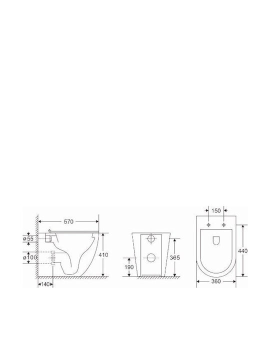 Karag Milos Λεκάνη Δαπέδου Rimless με Slim Κάλυμμα Λευκή
