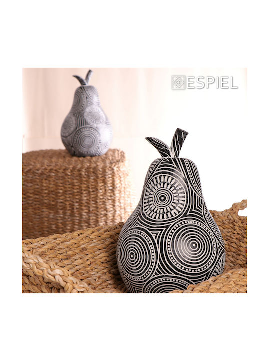Espiel Dekoratives Birne aus Polyresin Black / White 18.2x15x27.5cm 1Stück