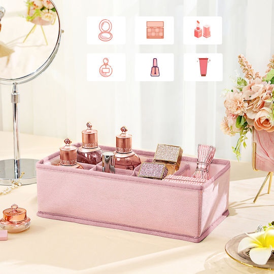 Songmics Fabric Storage Case for Belts / Socks / Underwear / Ties in Pink Color 19.6x11.5x30.8cm 4pcs