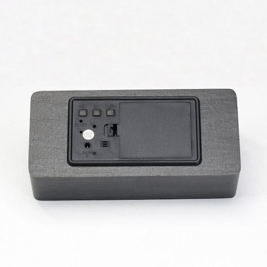 Tabletop Digital Clock LED Wooden with Alarm Clock Transparent