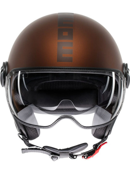 MomoDesign FGTR Evo Mono Matt Espresso / Black Κράνος Μηχανής Jet 1200gr με Sunvisor