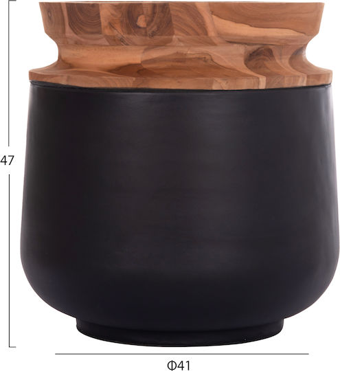HomeMarkt Σετ Βάζα Τσιμεντένια Linter Μαύρα Φ34xΥ60cm 2τμχ