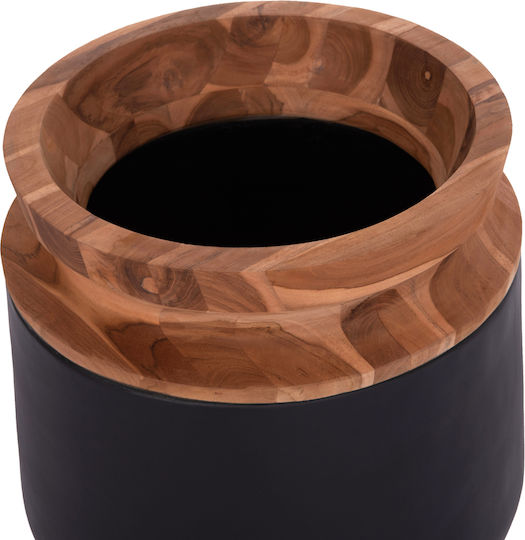 HomeMarkt Διακοσμητικό Βάζο Τσιμεντένιο Linter Μαύρο Φ34xΥ60cm 2τμχ