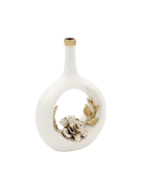 Keskor Decorative Vase White 16x7x24cm