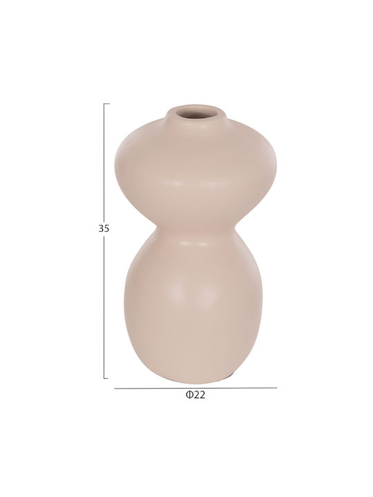 HomeMarkt Decorative Ceramic Vase Nelly Ecru Φ22xH35cm