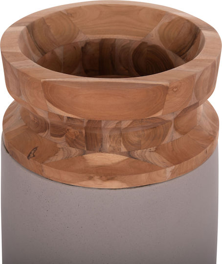 HomeMarkt Διακοσμητικό Βάζο Τσιμεντένιο Linter Καφέ Φ34xΥ60cm 2τμχ