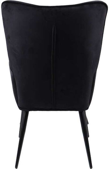 Siella Bergère with Footstool Black 59x67x94cm