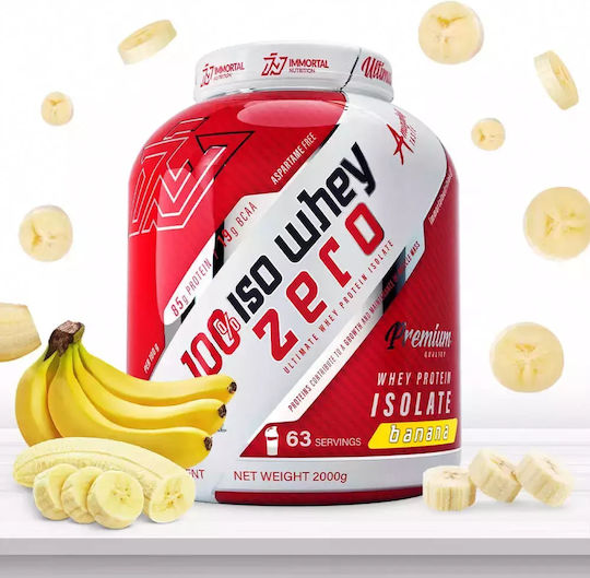 Immortal Nutrition 100% Iso Whey Zero Биологична Протеин Суроватъчен Без Лактоза с Вкус с Вкус на Банан 700гр