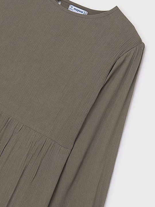 Mädchenkleid Langärmelig Set aus 2 mit Mantel Grün